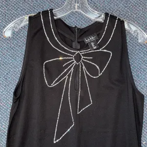 Nicole Miller Black Embellish Bow Sleeveless Dress thumbnail 3