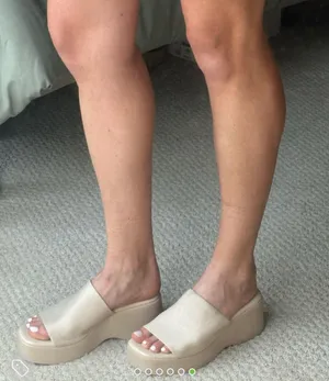 Amazon Beige Wedge Platform Slides thumbnail 1