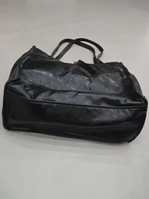 Zara Classic Black Faux-leather Tote Bag With Dual Shoulder Straps Big Capacity thumbnail 2