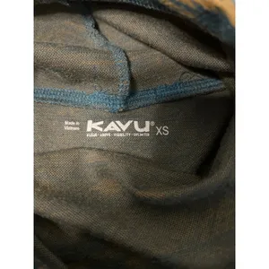 KAVU Women's Skylar semi-fitted cowl neck shirt, green and yellow aztec print XS thumbnail 7