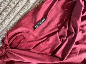 Maroon Zara dropped shoulder long sleeve thumbnail 6