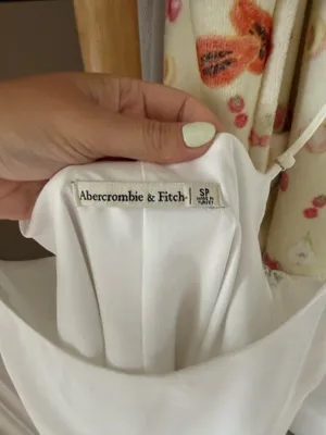 Abercrombie white mini satin dress thumbnail 3