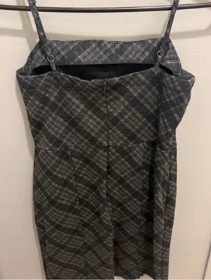Altar'd State Black Plaid Mini Dress thumbnail 4