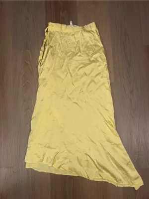 & Other Stories Asymmetric Satin Midi Skirt - Butter Yellow - Size 0 thumbnail 5