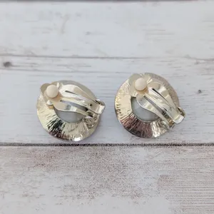 Vintage Clip On Earrings 7/8" Pink Gem with Halo Statement thumbnail 6