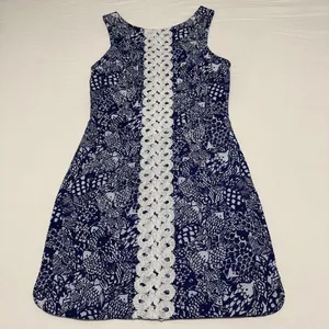 Lilly Pulitzer For Target Blue Fish Patterned Sheath Dress Sz 6 thumbnail 2