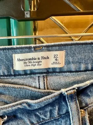 Abercrombie 90s Straight Ultra High Rise Criss Cross Waist Jeans Size 27 4 thumbnail 6