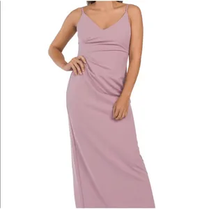 NEW Adrianna Papell Womens‎ 12 Slip Crepe Column Maxi Dress Dusty Pink Rose $139 thumbnail 13