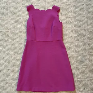 Ann Taylor Loft Pink Scalloped Dress 0P thumbnail 2