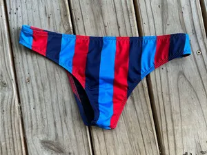 Solid and Striped striped bikini bottoms red blue thumbnail 5