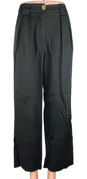 Whimsy + Row Black High Rise Pleated Cropped Wide Leg Dress Pants Size 0 thumbnail 1