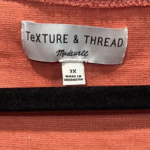 Madewell texture and thread sleeveless blouse side tie splice neck line plus 3x thumbnail 3