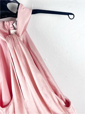 ELLIATT Rachel Peach Feather Trim Halter Top Mini Dress Size Medium Shabby Chic thumbnail 12