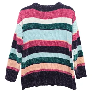 Electric Cozy Whimsy Westbound Multi Color Block‎ Stripe Pullover Sweater Medium thumbnail 2