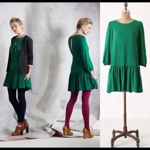 ✨ Anthropologie Meadow Rue Green Dress ✨ thumbnail 2