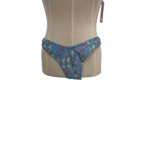 Strawberry Milk Mob Brad's‎ Favorite Floral Bikini Set Blue Ruffle NWT Medium thumbnail 5