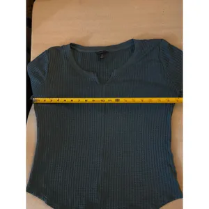 Aeropostale Waffle Knit Thermal Long Sleeve Tee L Turquoise Cabincore Classic thumbnail 5