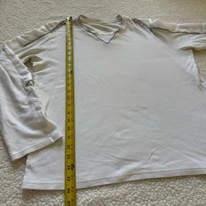 Armani Exchange White Contrast Trim V-Neck Long Sleeve T-Shirt Sz L Quietluxury thumbnail 7