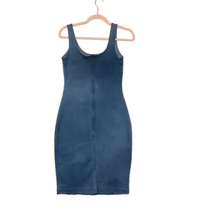 Derek Heart Womens Small Blue Denim Look Bodycon Dress Sleeveless‎ Mini NWOT thumbnail 3