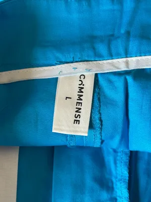 Blue 2 Piece Twist Crop Top & High-Waist Shorts Set Large NWT thumbnail 4