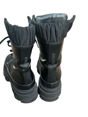 Ganni Brush Off & Nylon Combat Boots in Black 38 thumbnail 4