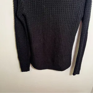 Ambiance Women's Size Medium Crewneck Loose Knit Sweater Black‎ High Low Hem thumbnail 7