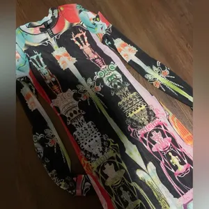 SKIMS Mesh spring Dress Orchid Cabinet M graphic maxi nwot boho rare party $180 thumbnail 5