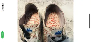 Alife Speckled Gray and Red Sneakers thumbnail 3
