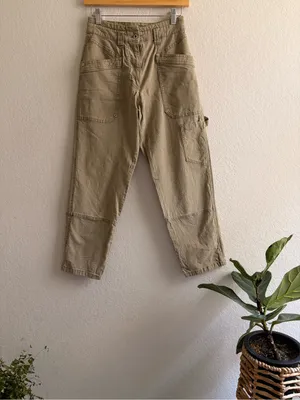 maeve anthropologie Turner Utility Carpenter pants Size 26 Cream Color thumbnail 5