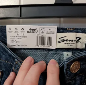 NWT Seven 7 High Rise Straight Leg 90s Jeans W4 Dark Wash thumbnail 4