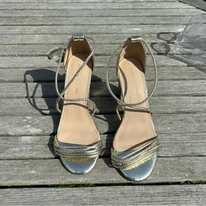 Fashion to Fiqure Belinda Gold Metallic Dress‎ heel sandals women 8 thumbnail 8