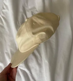 Cream Flat Bill Hat Tan thumbnail 1