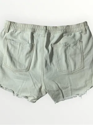 Aerie White Denim Cutoff Distressed Boyfriend Short Sz Large #268 thumbnail 4