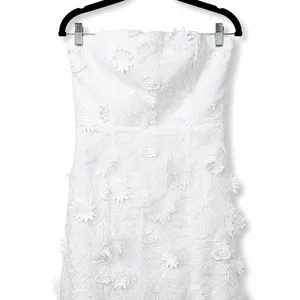 Lulus NWOT Elevated Sensation White 3D Floral Embroidered Midi Dress Medium thumbnail 6