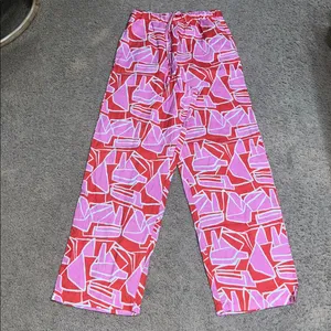 Stone Fox Swim Gita Wide Leg Linen Pant Pink Curacao XS/S‎ thumbnail 3