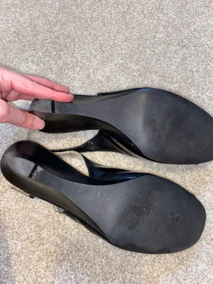 Etienne Aigner Peep Toe Slingback Heels Black 6.5 thumbnail 5