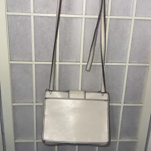 HOBO Mini Elan White Leather Small Minimalist Boho Western Crossbody Bag Purse thumbnail 2