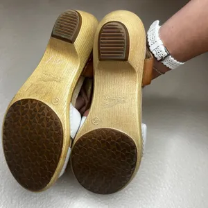 Dansko two tone white brown leather sandals WOMENS 40 thumbnail 6