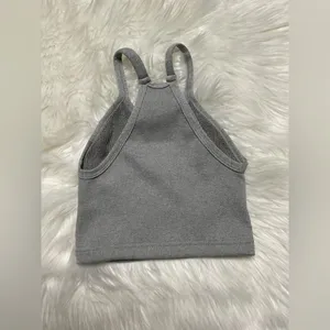 Free People Happiness Runs Crop Tank in Heather Grey thumbnail 9