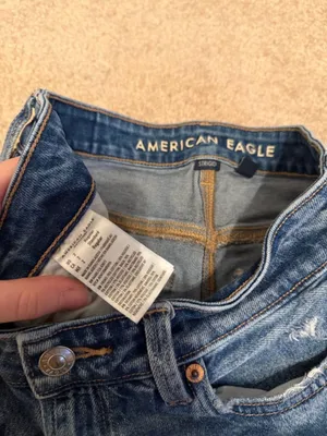 American Eagle Outfitters Blue Distressed Hem Women’s Mom Jeans thumbnail 5