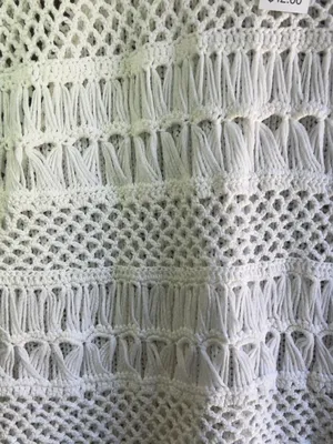 Dressbarn white Crochet Open Weave Short Sleeve Sweater Top XL New thumbnail 6