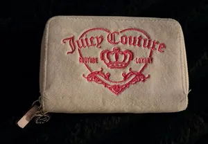 Juicy Couture White Wallet with Pink Crest Embroidery thumbnail 1
