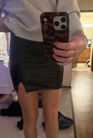 Windsor Faux Leather Skirt Black Mini thumbnail 1
