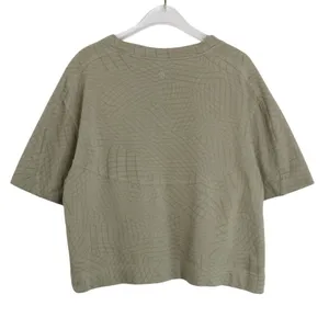 Lululemon Heavyweight Cotton T-Shirt Gradiating Grid Raw Linen Multi Size 8 thumbnail 7