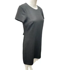 Calvin Klein SKU 498 Black Textured Short Sleeve Sheath Dress Size 4 thumbnail 6
