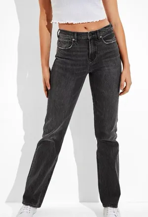 American Eagle AE ‘90s Bootcut Jean 12 Regular Women’s Black Wash 3879 thumbnail 1