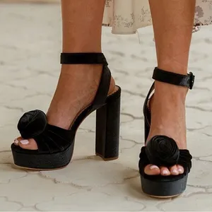 Antonio Melani x Nicola Bathie Emilia Velvet Emerald Green Platform Dress Sandals. thumbnail 3