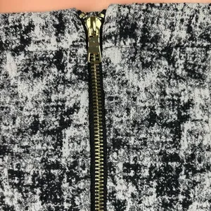 FRNCH Black Assymetrical Wrap Woven Tweed Straight Pencil Mini Skirt Size S thumbnail 7
