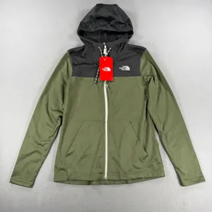 The North Face Womens Colorblock Full Zip Hoodie Olive Green Black Small NWT thumbnail 1