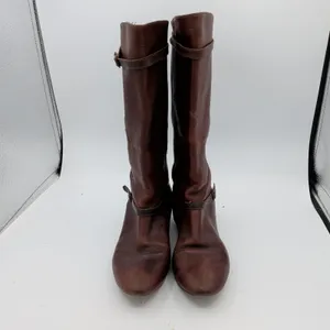Frye Bonnie Dark Brown Leather Riding Boots Women‎ 7M 77985 Round Toe Low Heel thumbnail 3